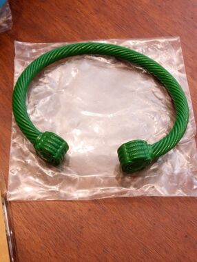 Green Twisted Cable Cuff Bracelet